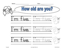 How old are you ? worksheet