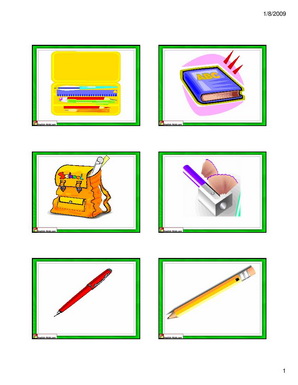 paper cutting exercises English and items classroom Kids,ESL for school Kids