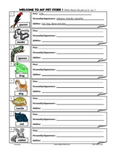 ESL Kids Worksheets Pets and adjectives